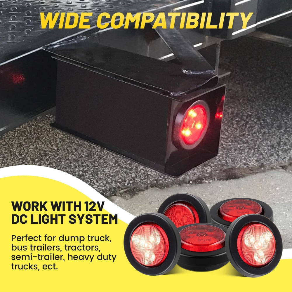 Oyviny 5-pack red LED clearance lights shown on a trailer.