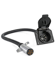 Oyviny 6-pin round to 7-pin adapter side view showing rugged durability for outdoor towing.