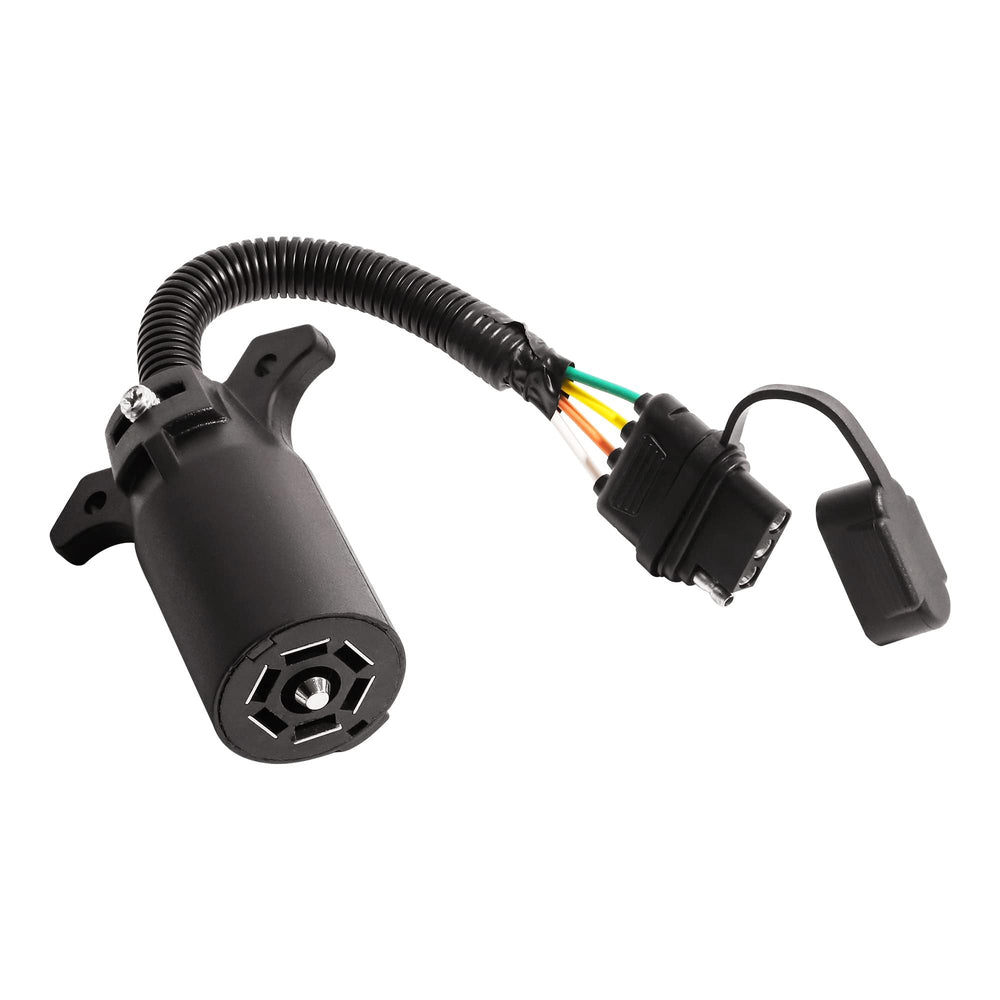 Oyviny 7-pin to 4-pin trailer adapter in an assembly view for easy towing connections