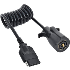 Oyviny 7-to-5 coiled adapter connects 7-pin to 5-pin for versatile towing needs.