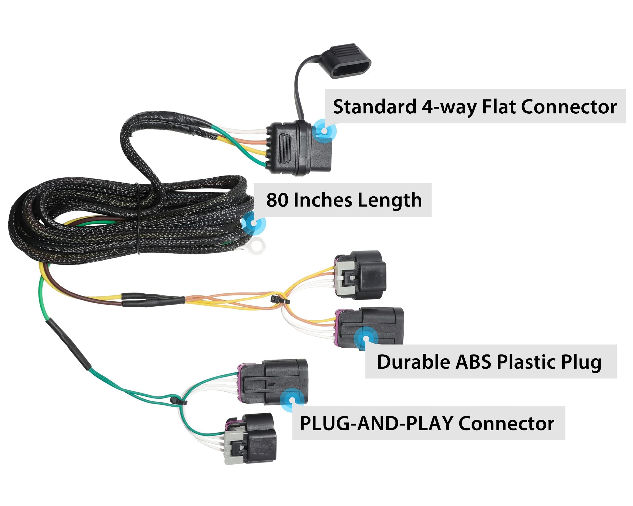 Oyviny 80-inch wiring length offers flexible routing for tidy trailer wiring.