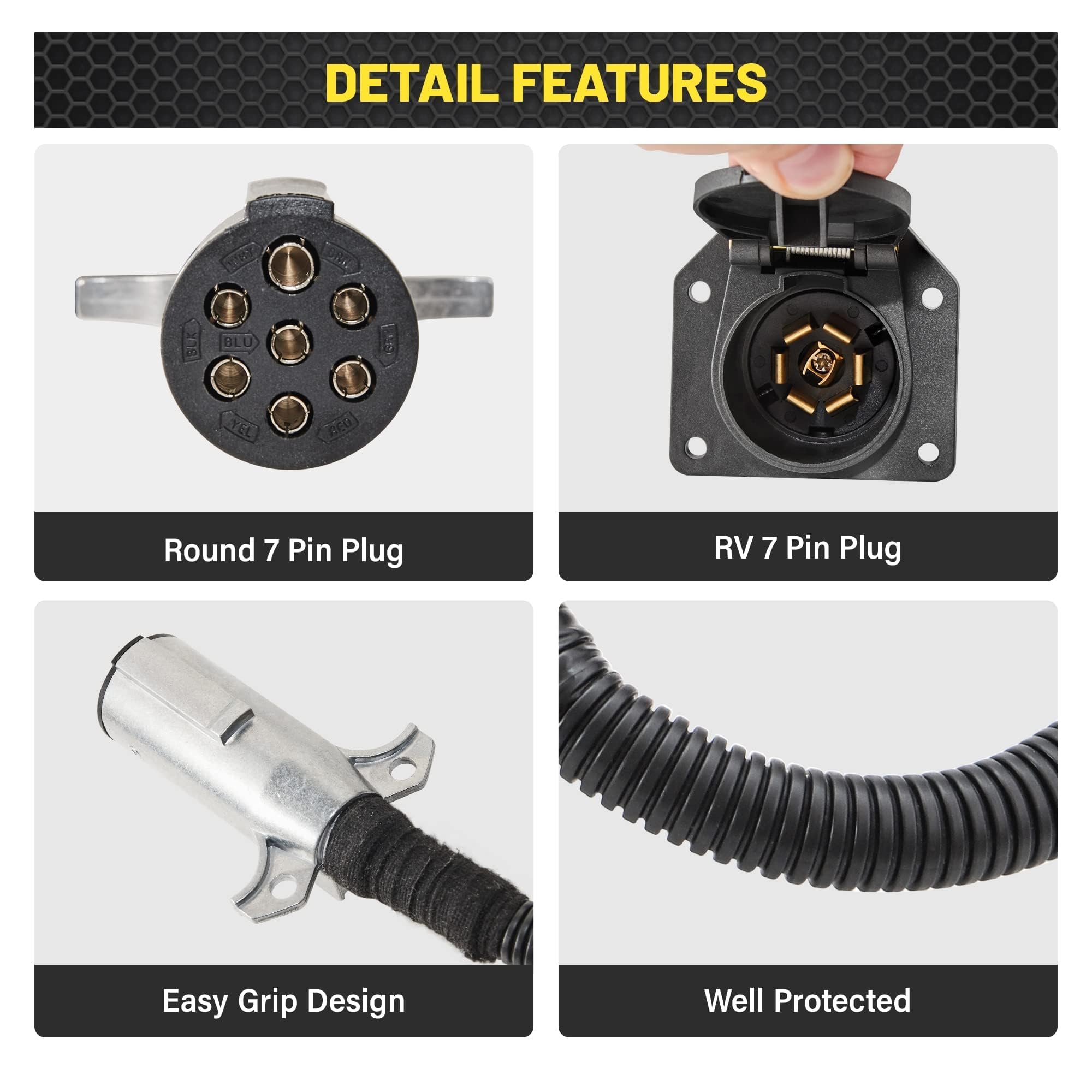 Oyviny black nylon wire loom bundles wires for durable trailer wiring protection.