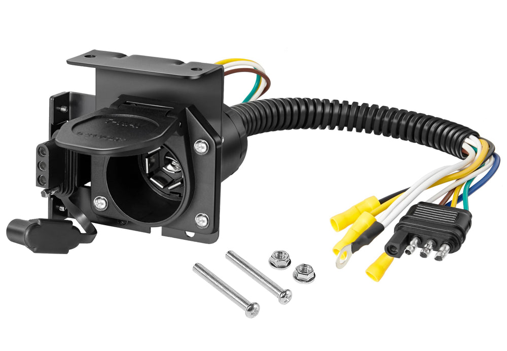 Oyviny dual-output trailer adapter with 4-pin and 7-pin connectors for versatile towing.