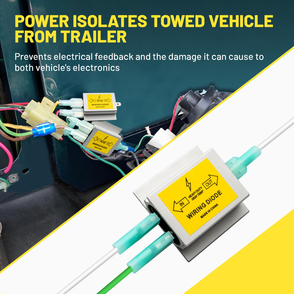 Oyviny Hy-Power diodes with spade connectors for simple harness replacement.
