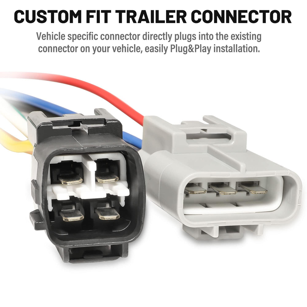 Oyviny multi tow adapter rear view demonstrates dual 4 and 7 pin capabilities.