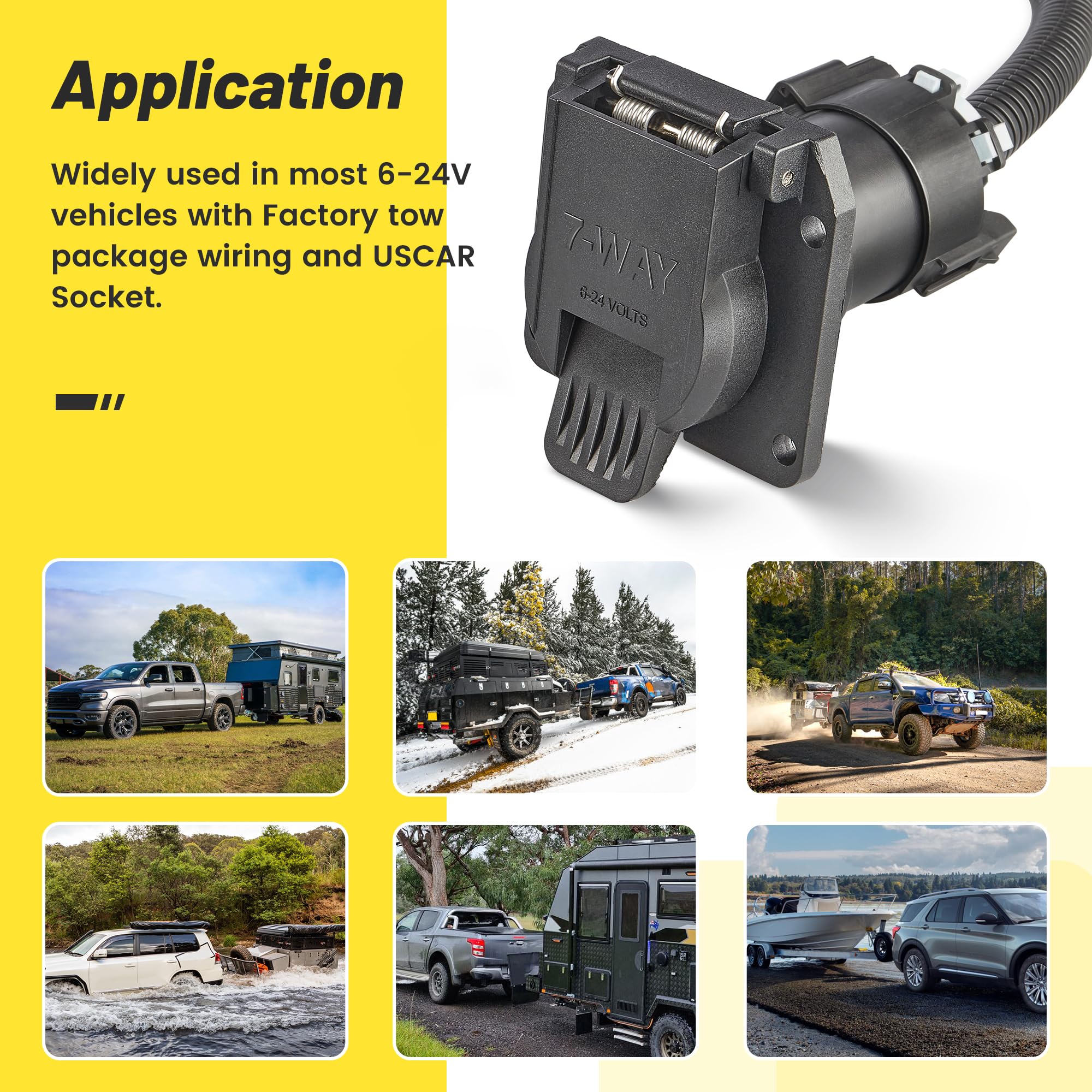 Oyviny replacement trailer plug in use with a pickup and travel trailer