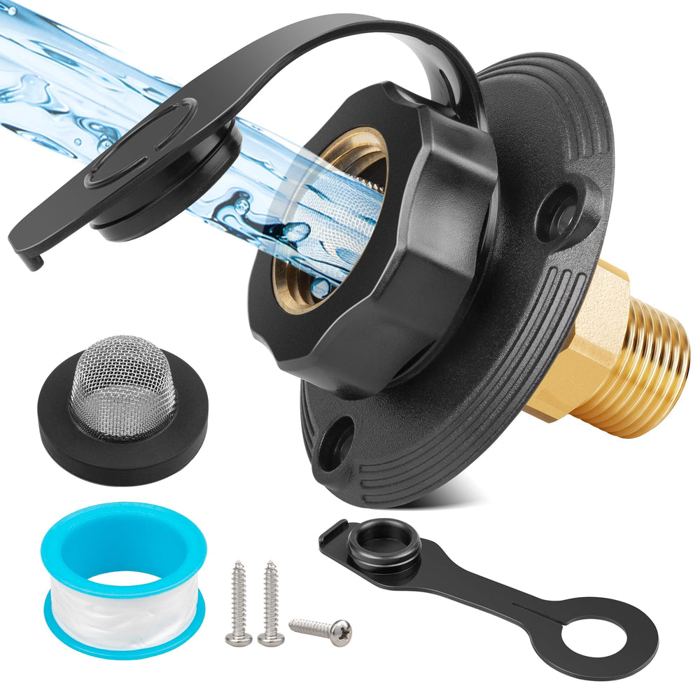 Oyviny RV City Water Inlet with check valve for safe backflow prevention