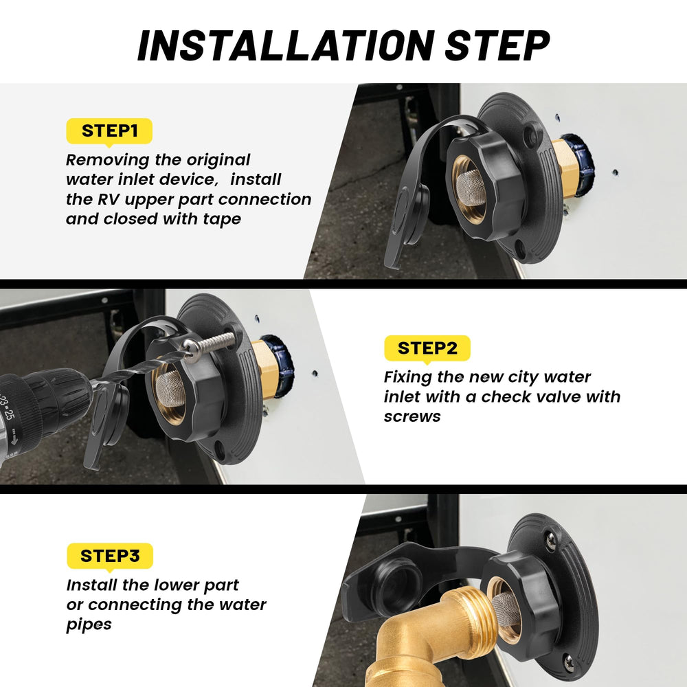 Simple installation steps for Oyviny RV City Water Inlet