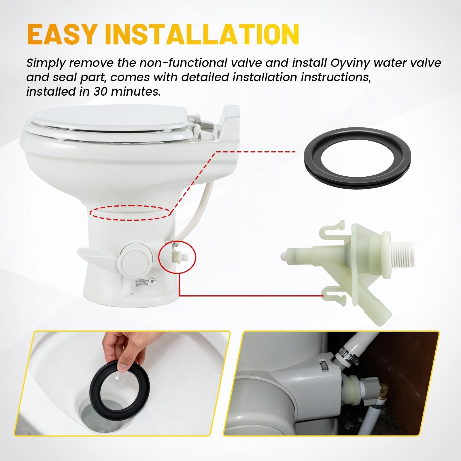 Oyviny RV toilet water module kit ready for installation