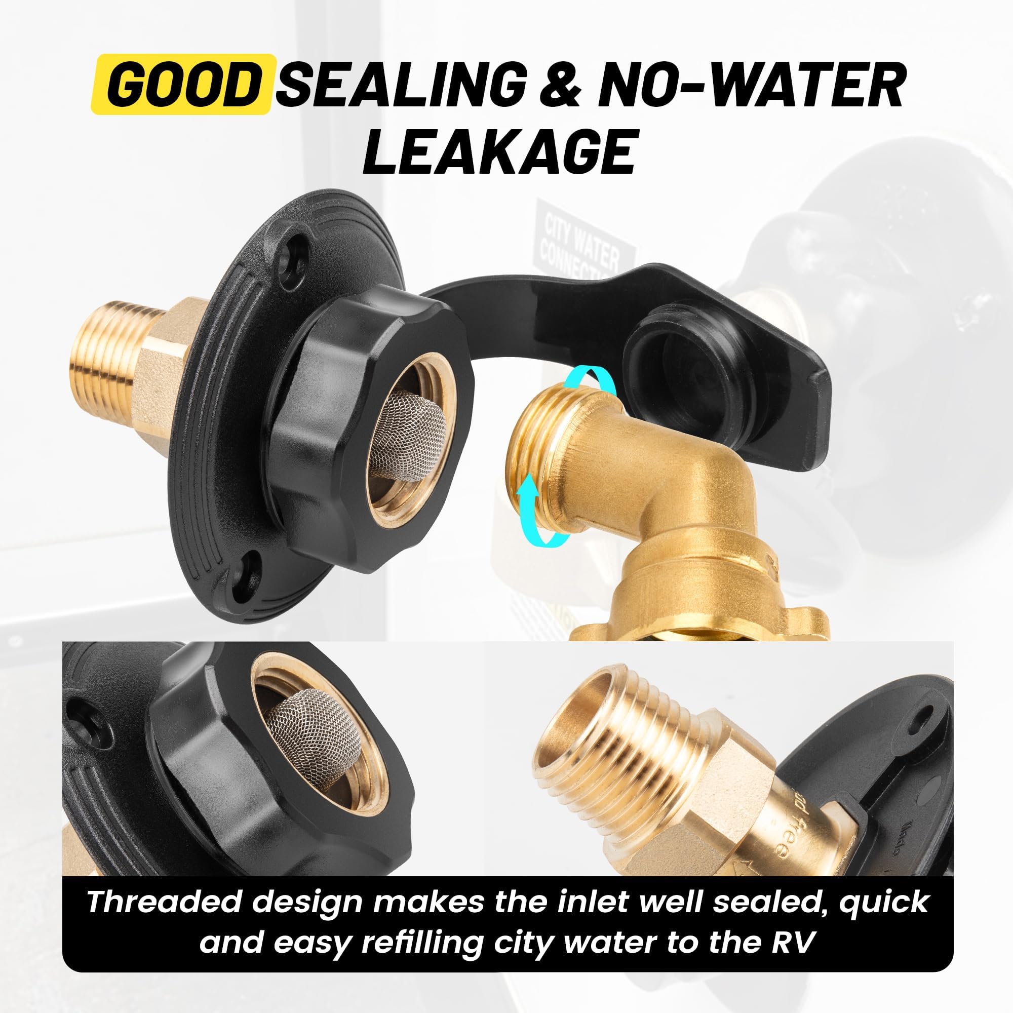 Sealant tape included with Oyviny RV water inlet kit