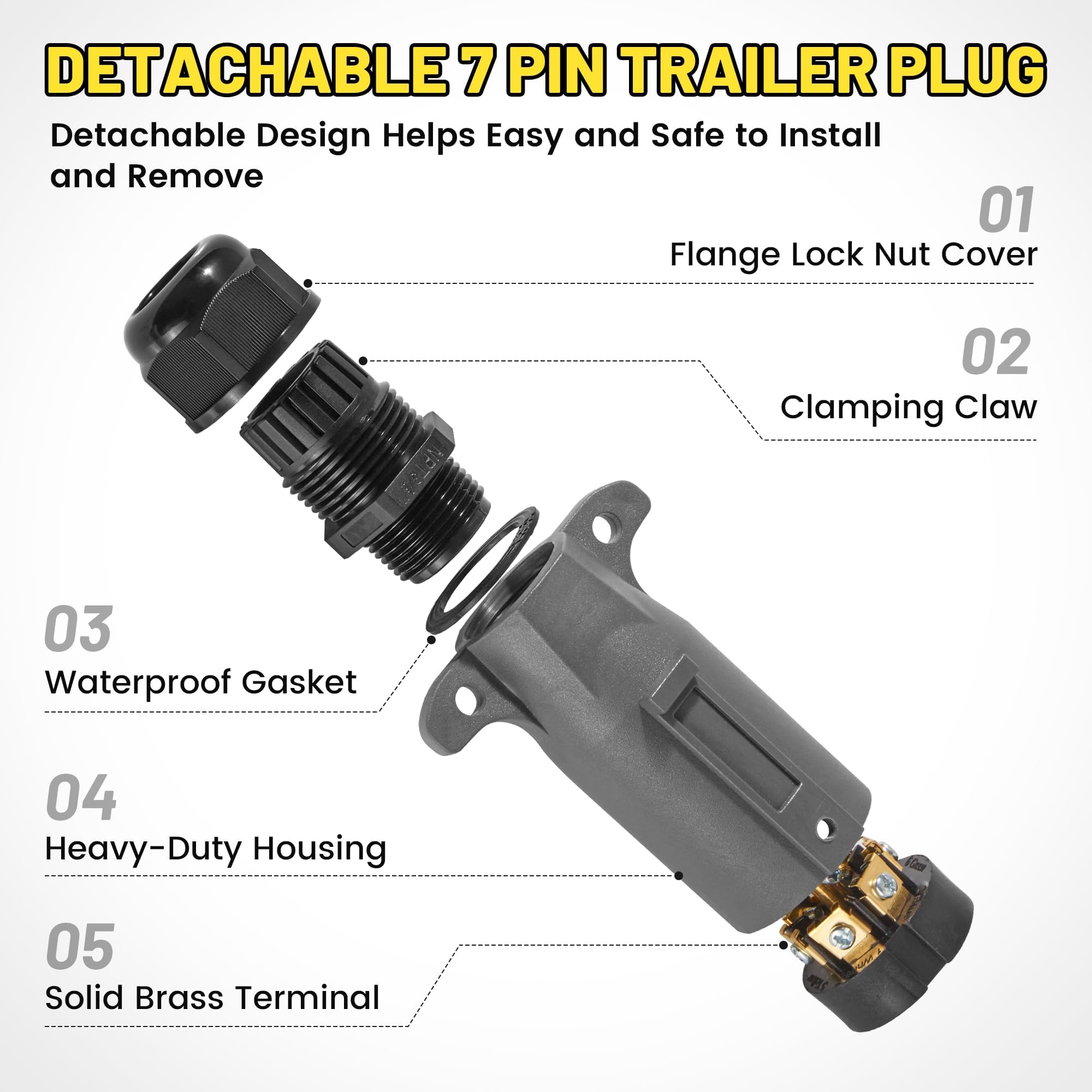 Oyviny RV 7-pin plug detachable nut shown for maintenance.