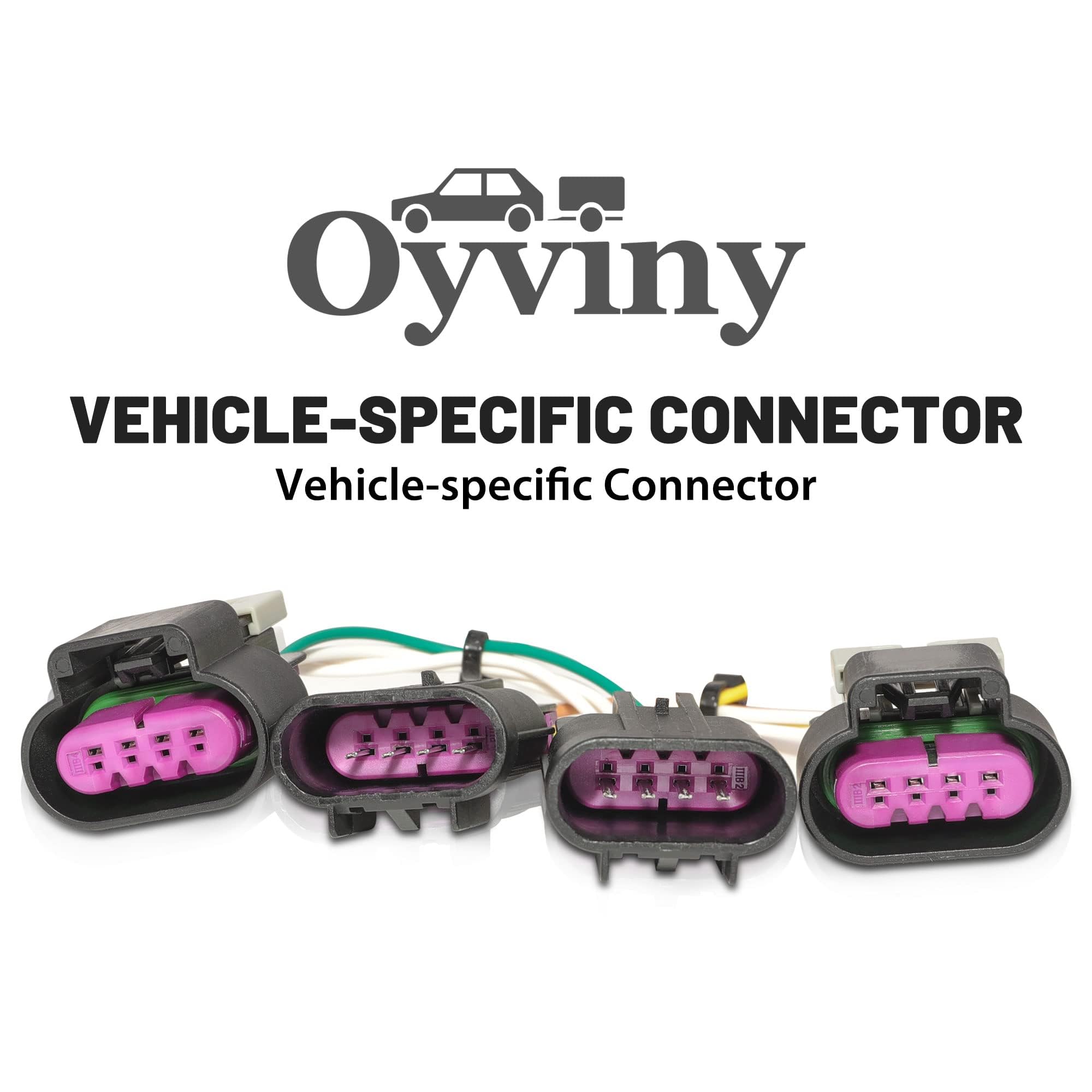 Oyviny Terrain/Equinox trailer harness installation diagram highlights plug-and-play compatibility.