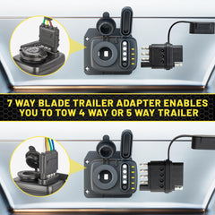 Oyviny trailer connector converter enabling 4/5-pin hookup from a 7-pin plug.