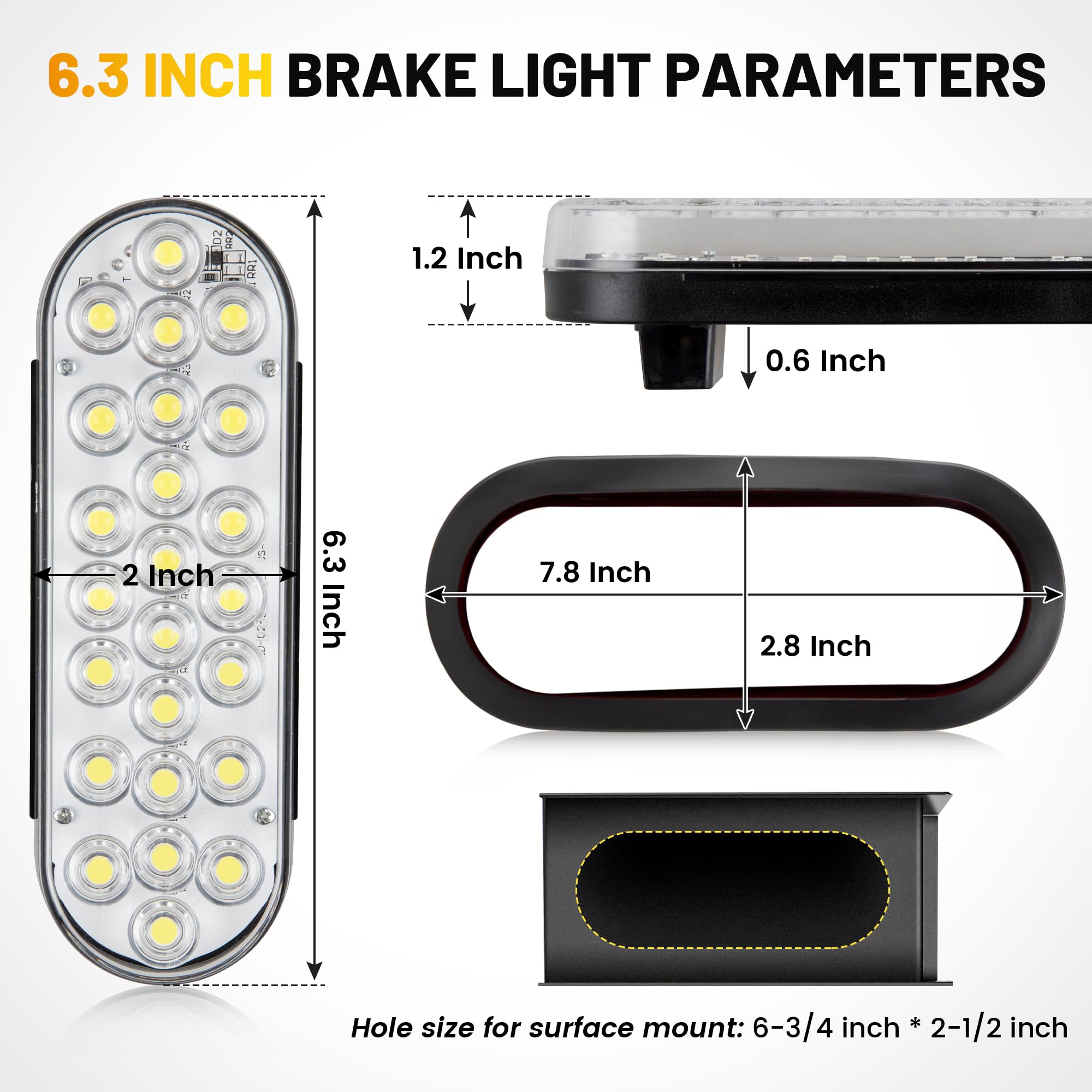 Oyviny 6-inch oval LED trailer lights fit a wide range of heavy-duty vehicles.