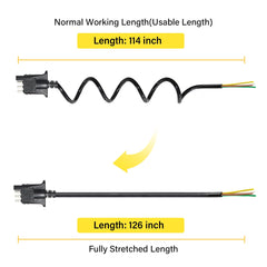 Oyviny trailer wiring shows a 10.5 ft extendable length for flexible installations.