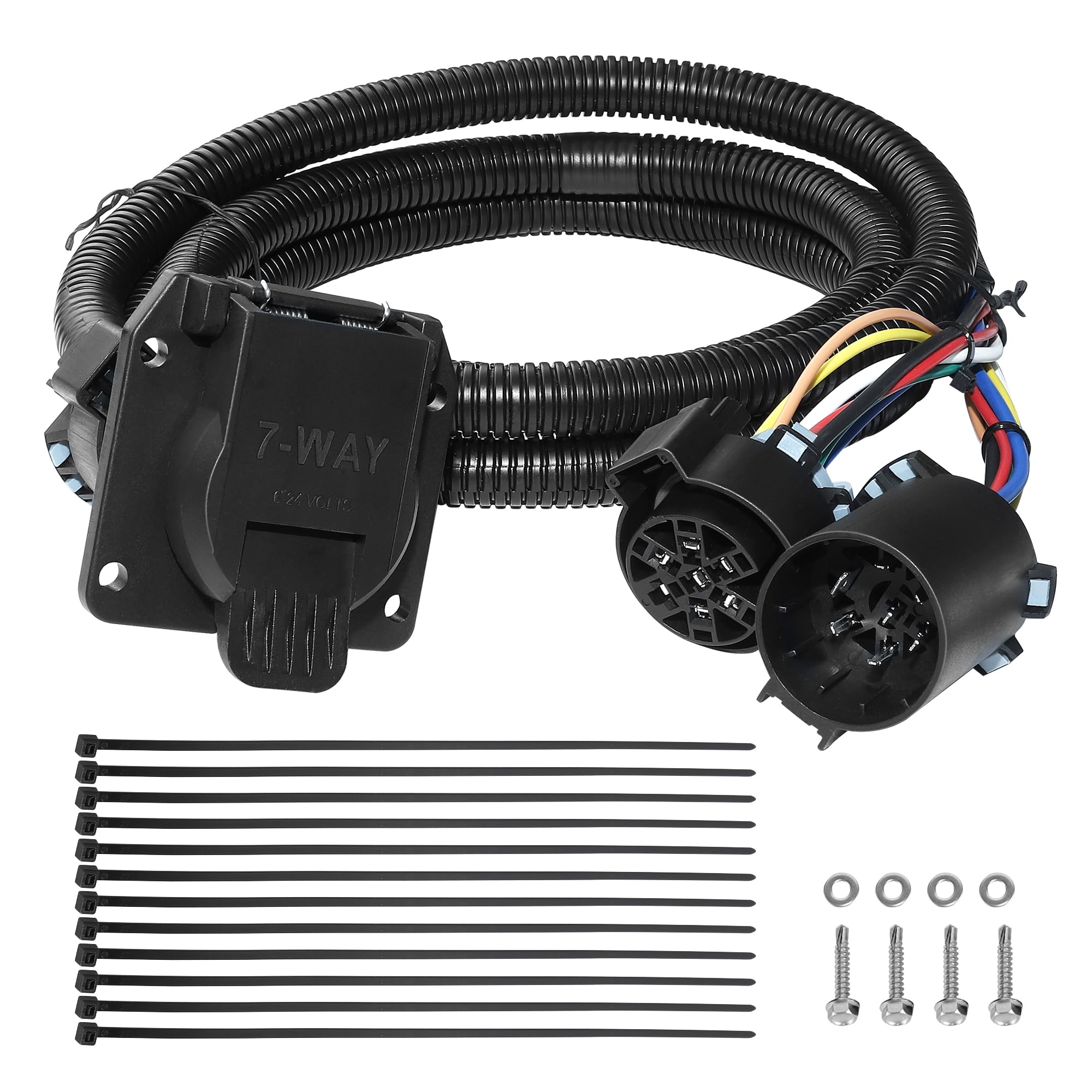 Oyviny truck bed 7-pin harness assembly enabling quick, secure towing wiring.