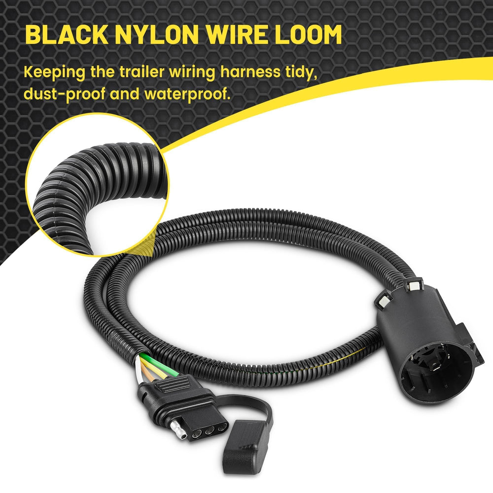 Oyviny USCAR 7-pin to 4-pin cable system keeps trailer wiring organized.