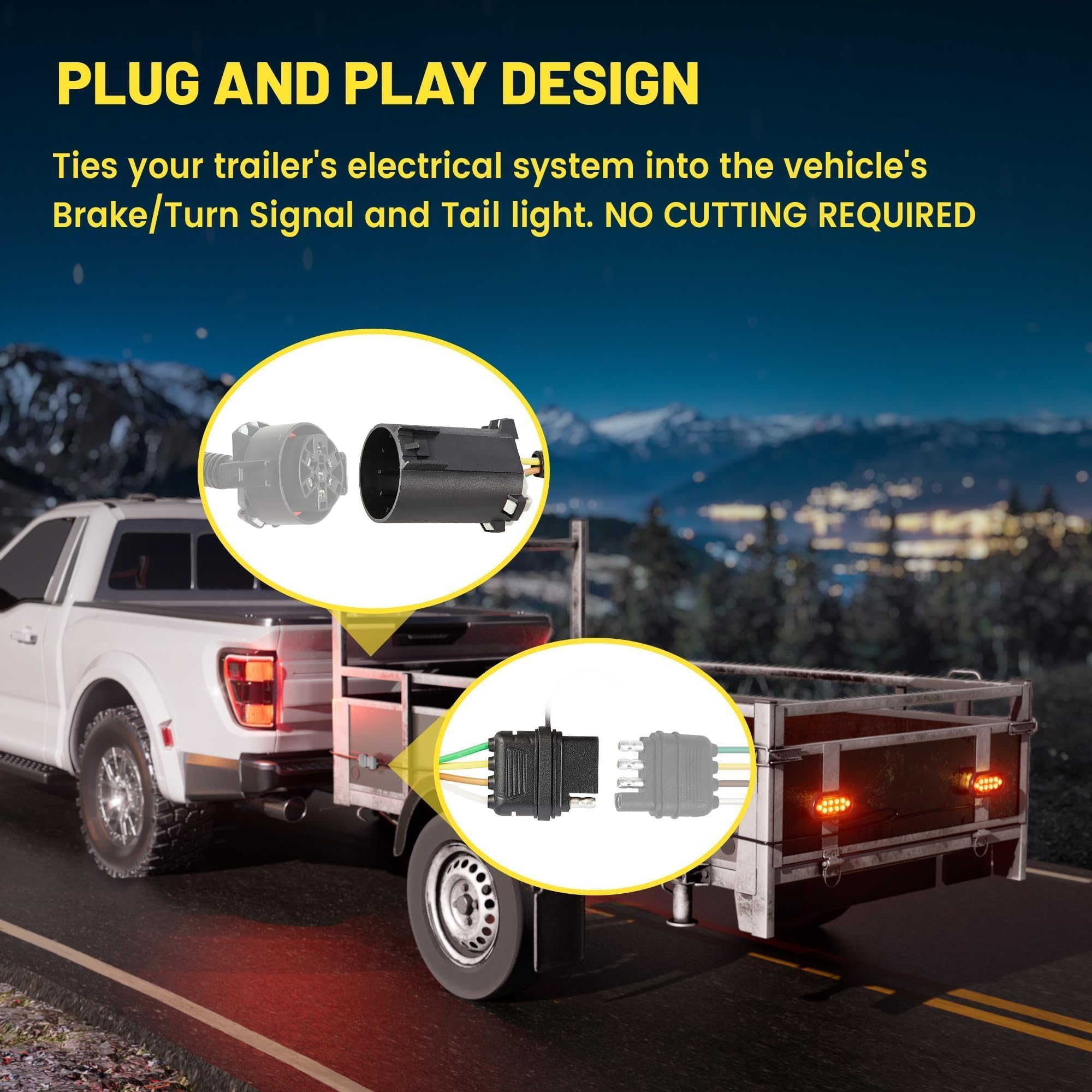 Oyviny USCAR 7-pin to 4-pin supports reliable trailer lighting for boats, campers, and more.