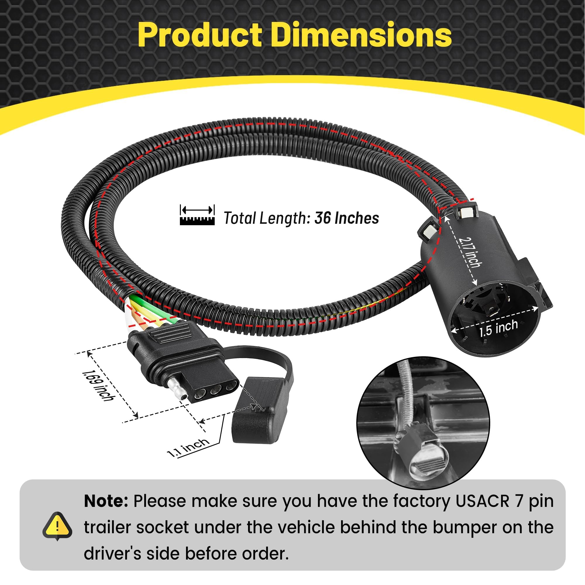 Oyviny USCAR 7-pin to 4-pin ensures easy connect and disconnect with plug-and-play design.