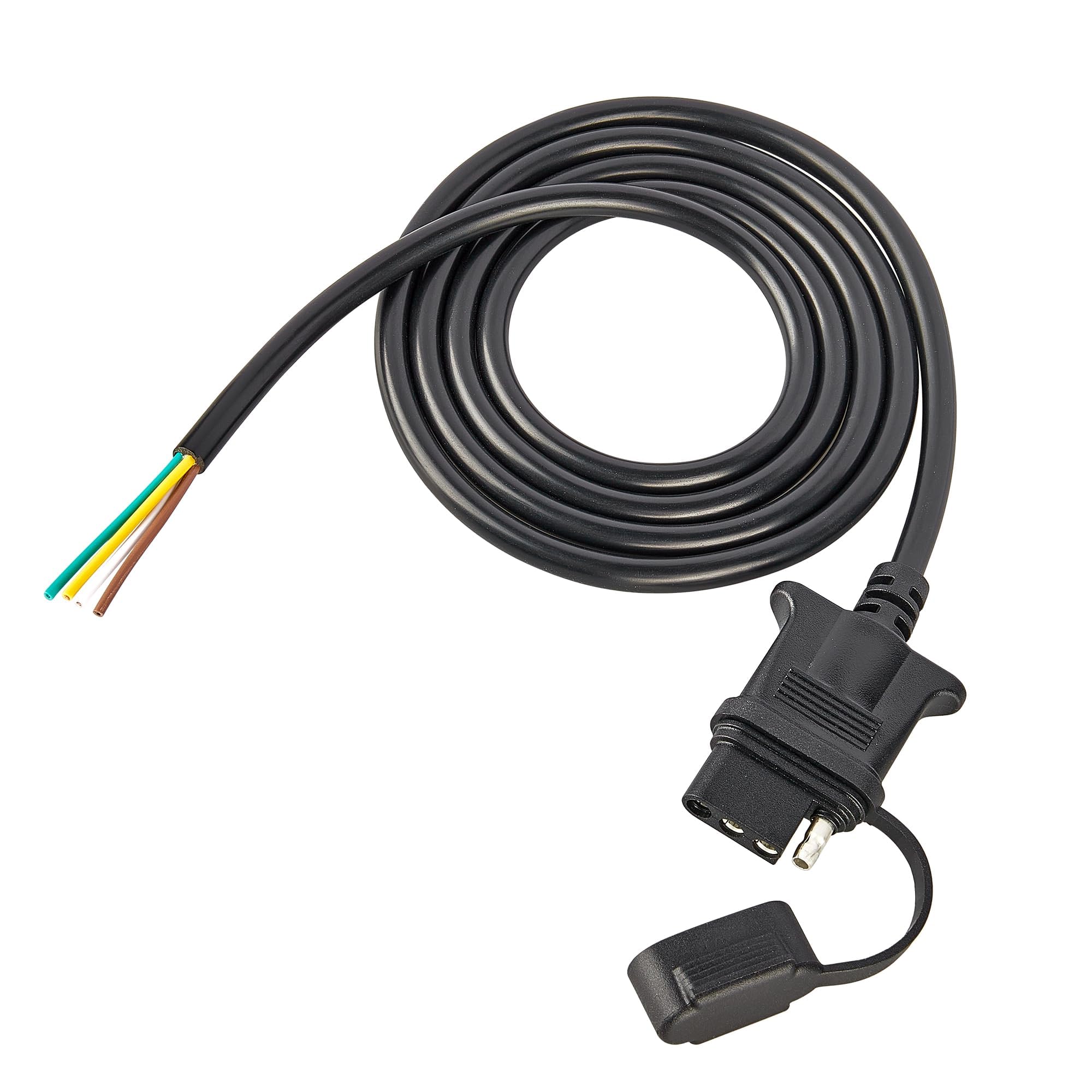 OyViny vehicle-side 4-pin flat connector with a 5 ft cable for trailer wiring.