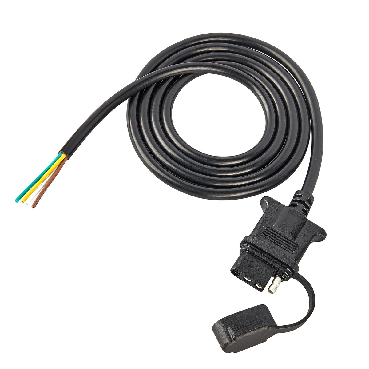 OyViny vehicle-side 4-pin flat connector with a 5 ft cable for trailer wiring.