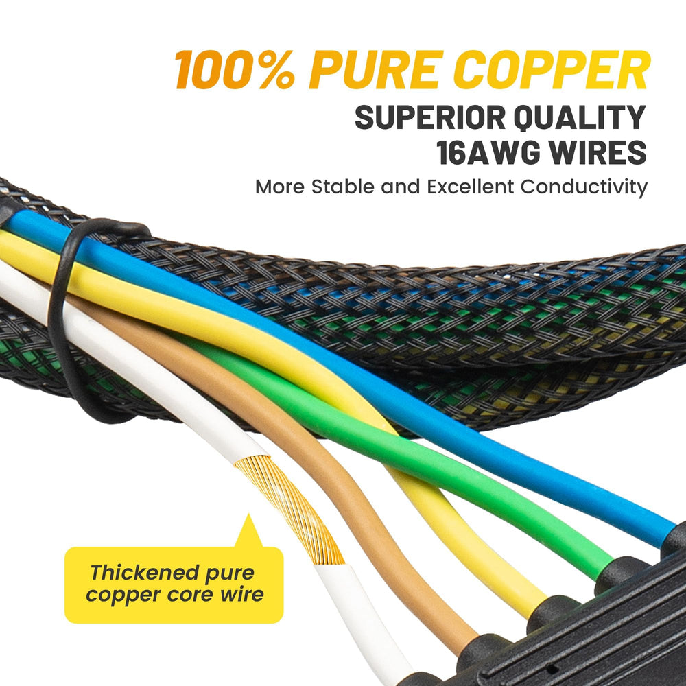 Oyviny vehicle-side 5-pin flat harness supports universal trailer connections for various tow vehicles.