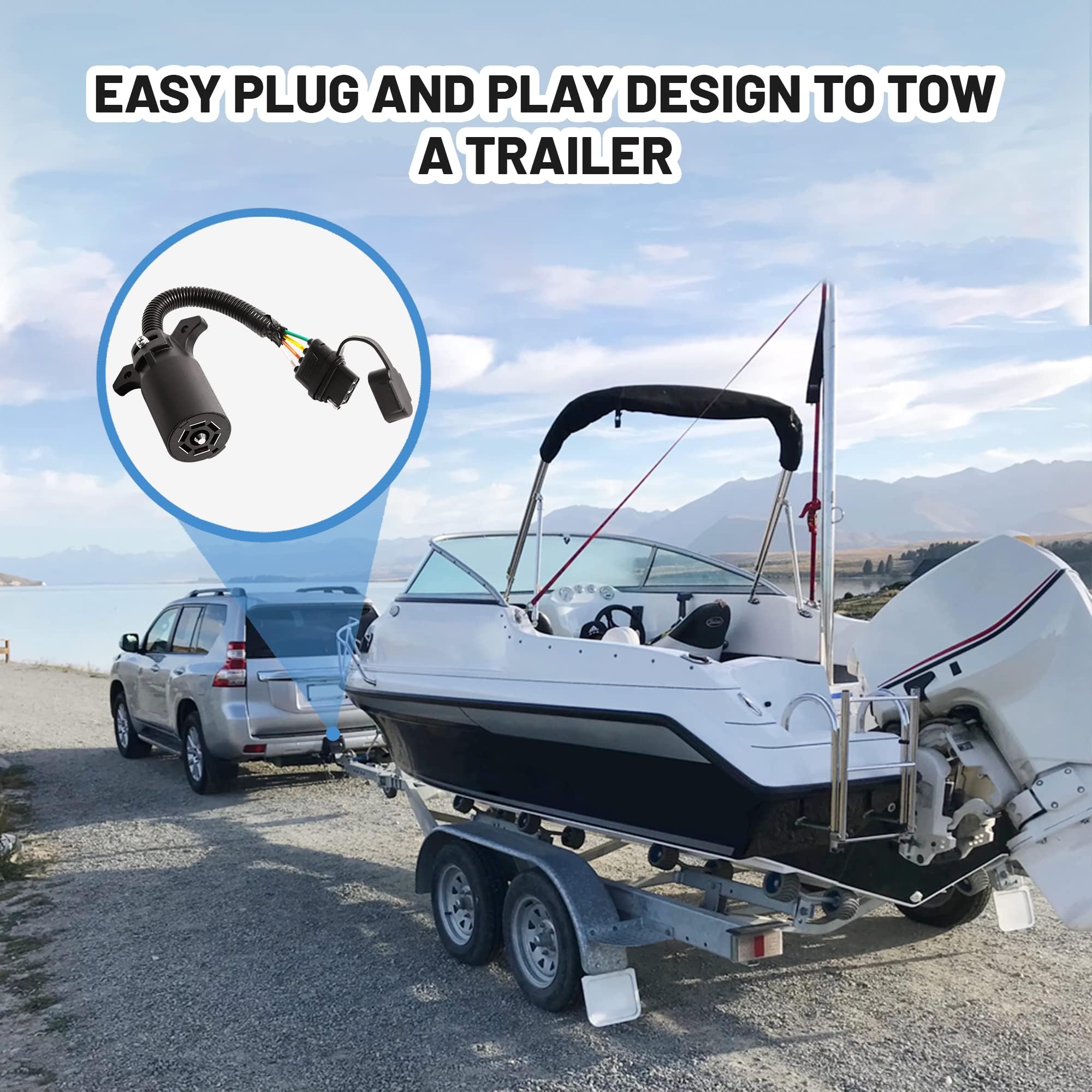 Oyviny weather-resistant 7-pin rv plug ready for outdoor use