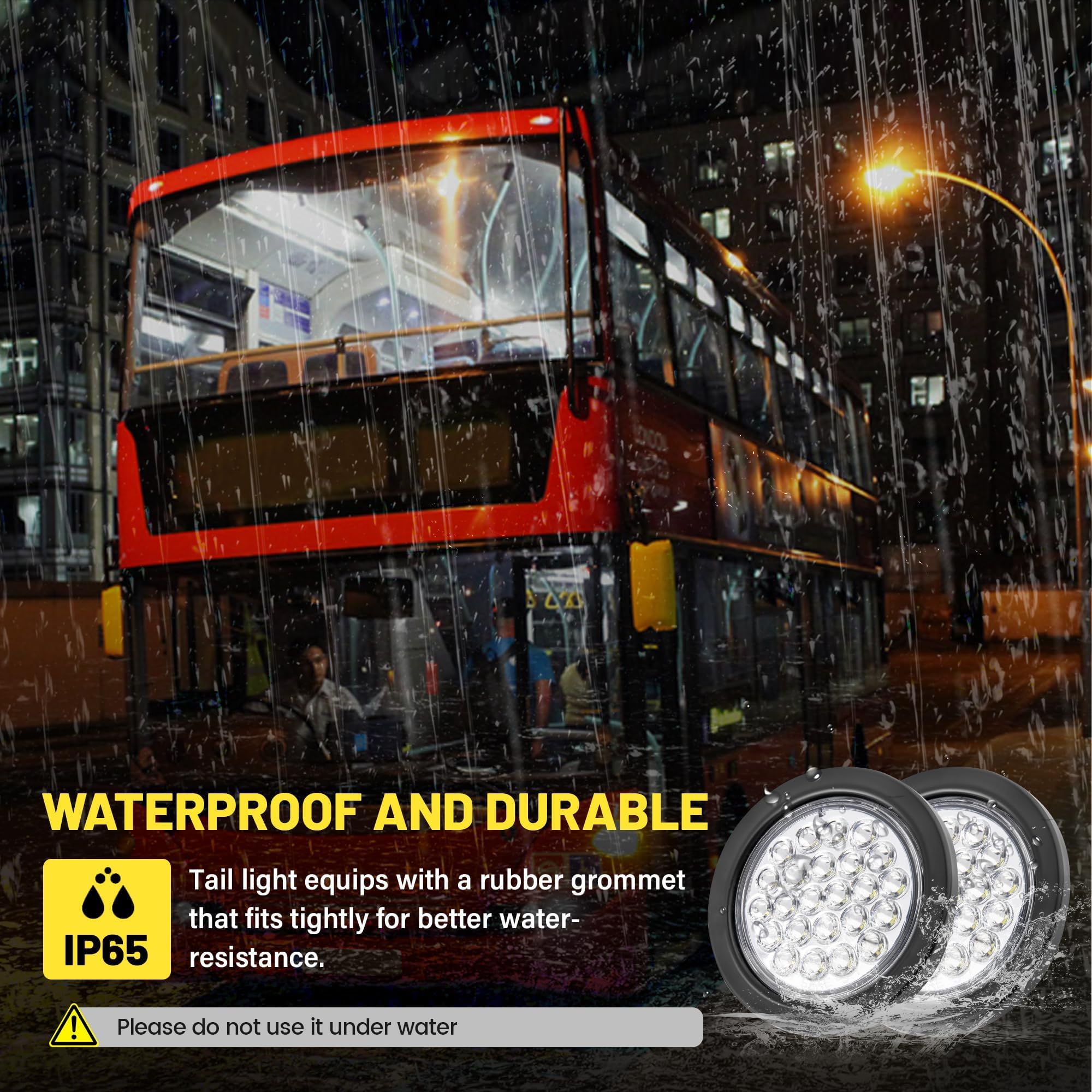 Oyviny white LED trailer light with bowl for concentrated brightness