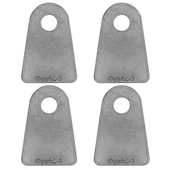 OywhC weld-on tab with flat bottom and 1/2 inch hole for secure mounting