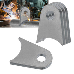 OywhC weld-on tabs half inch hole close-up for sturdy axle mounting.