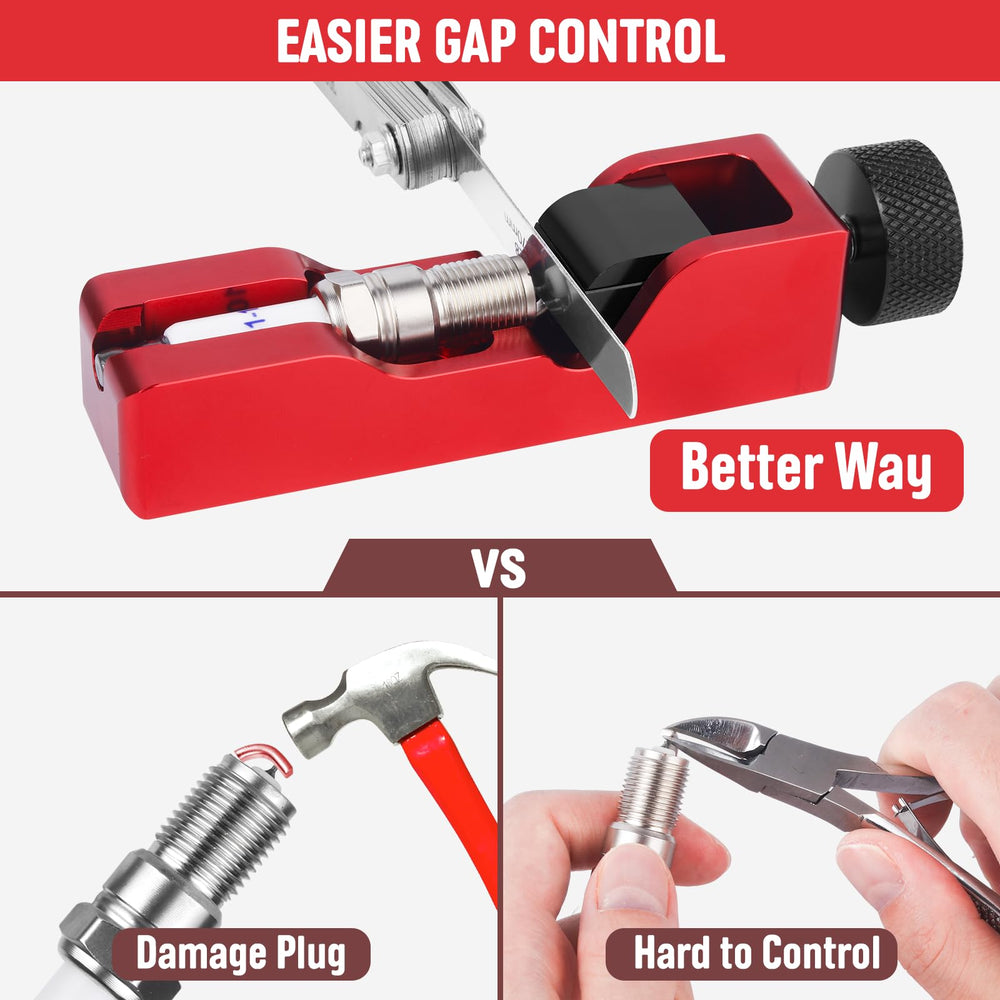 Ozikutech 32-blade feeler gauge enables accurate gap tuning.