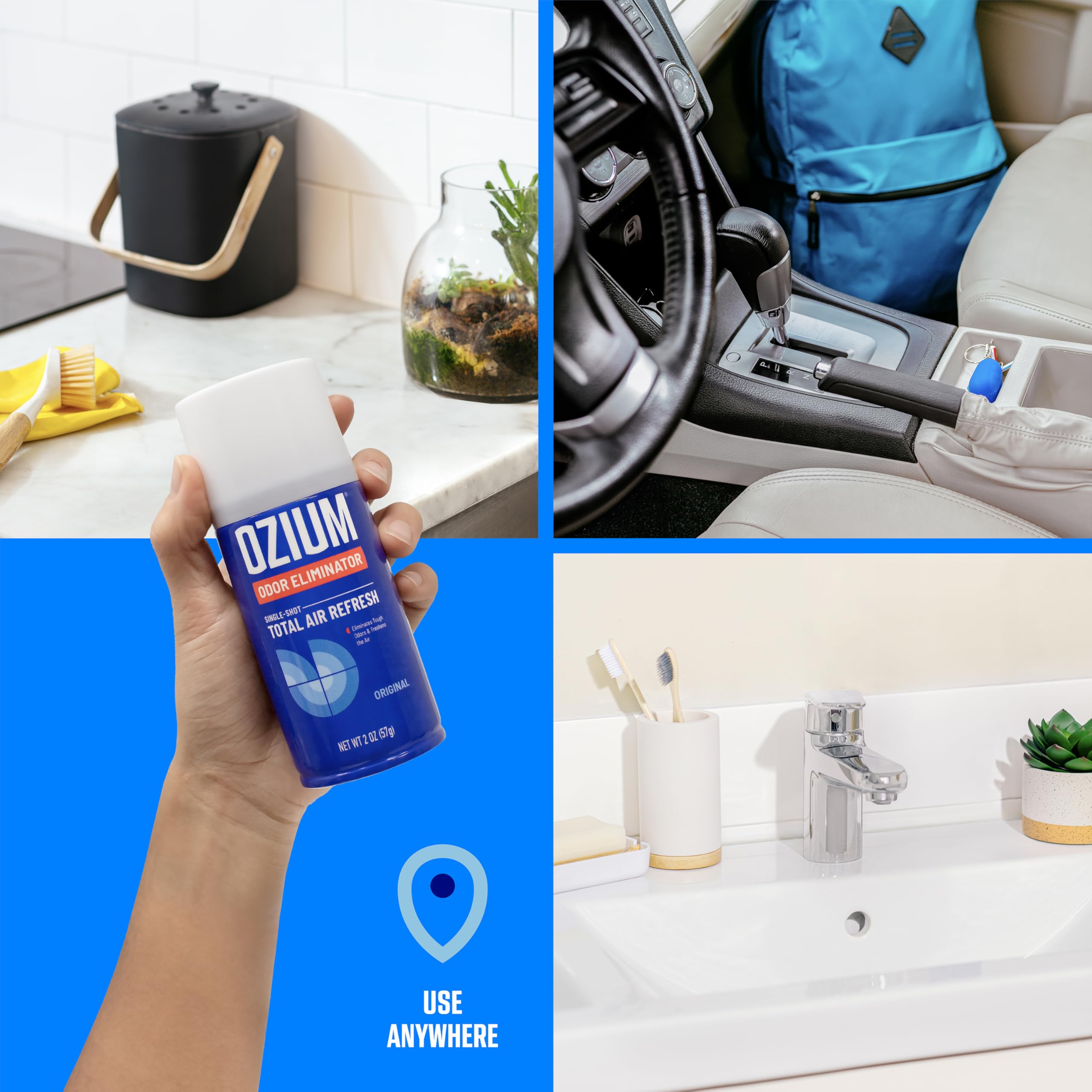 Ozium long-lasting freshness keeps the cabin smelling clean after rides with friends.