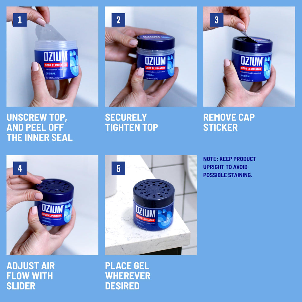 Ozium New Car scent keeps car interior smelling fresh.