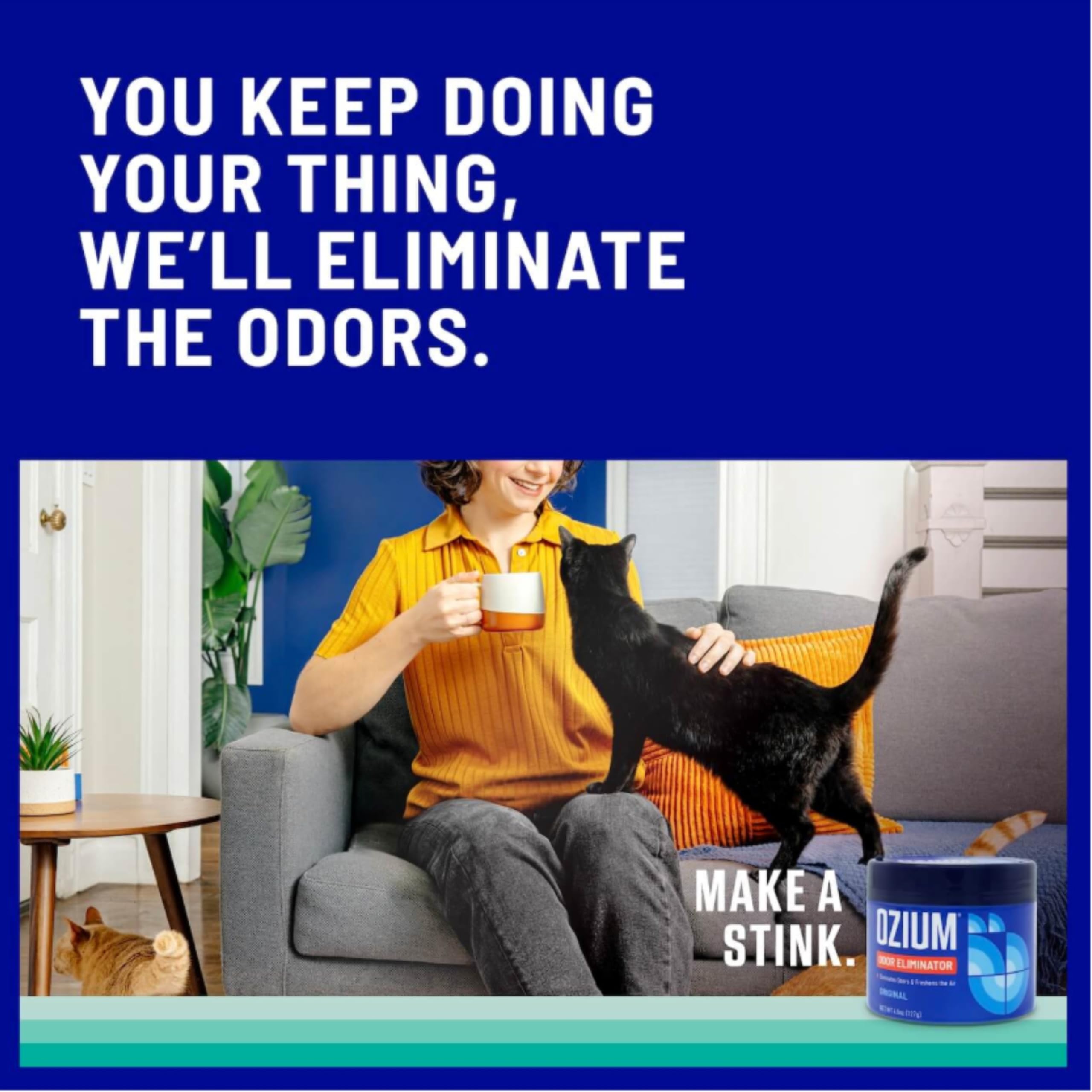 Ozium Outdoor Essence scent helps refresh outdoor-adjacent indoor areas.