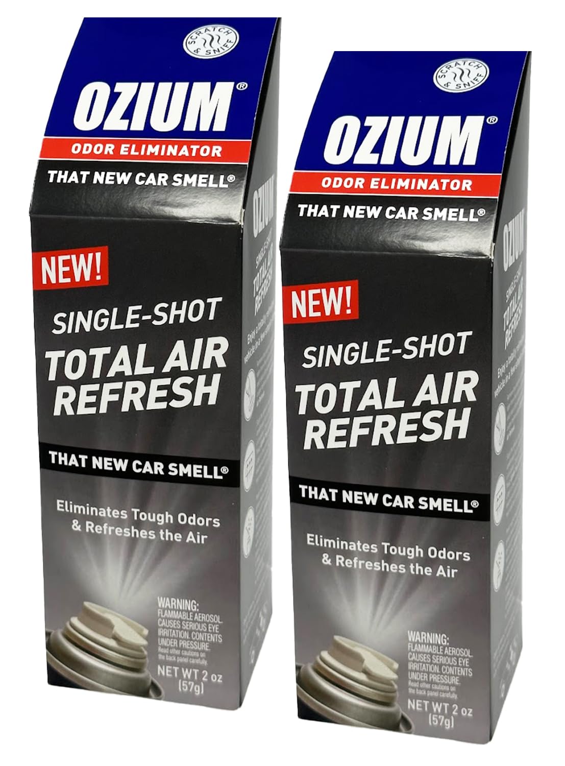 Ozium single-shot car fogger odor eliminator for rapid odor relief in your vehicle.