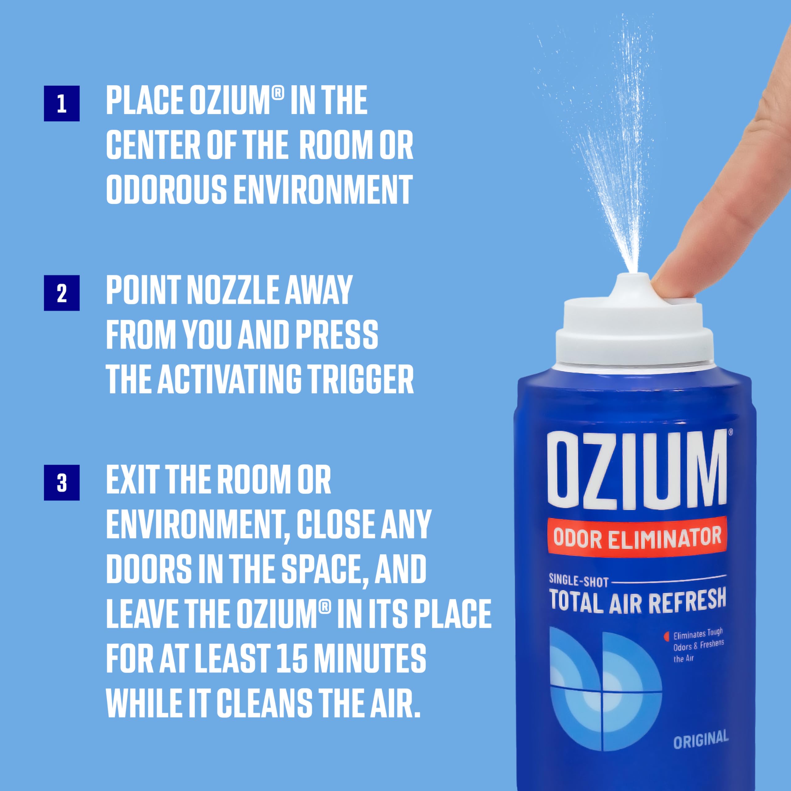 Ozium smoke odor removal inside a car highlights fast relief
