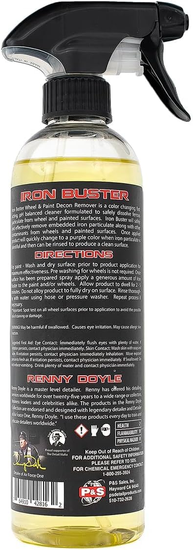 P&S Iron Buster bottle side-view showing packaging and branding