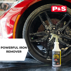 P&S Iron Buster spray application targets iron deposits on wheels