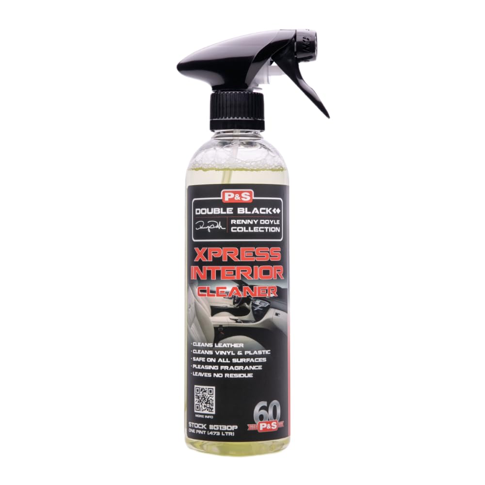 P & S Xpress Interior Cleaner bottle, safe for leather and plastic interiors.