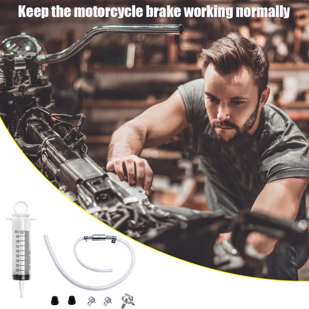 Paalee brake fluid exchange process image highlights bubble removal steps.