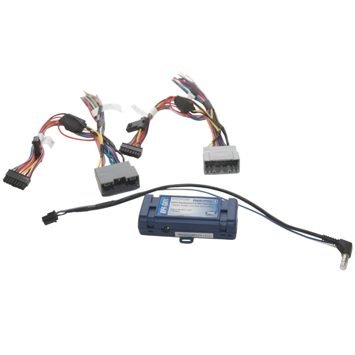 PAC RP4-CH11 front view showing compact interface for seamless Chrysler CANbus radio replacement