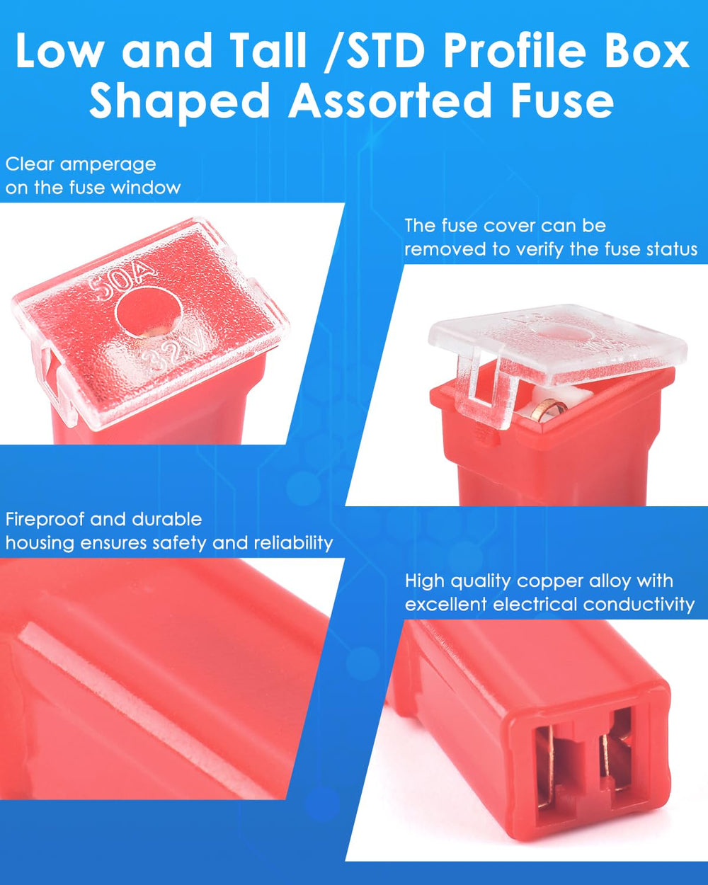 PACETAP fuse puller included for easy removal and fuse replacement