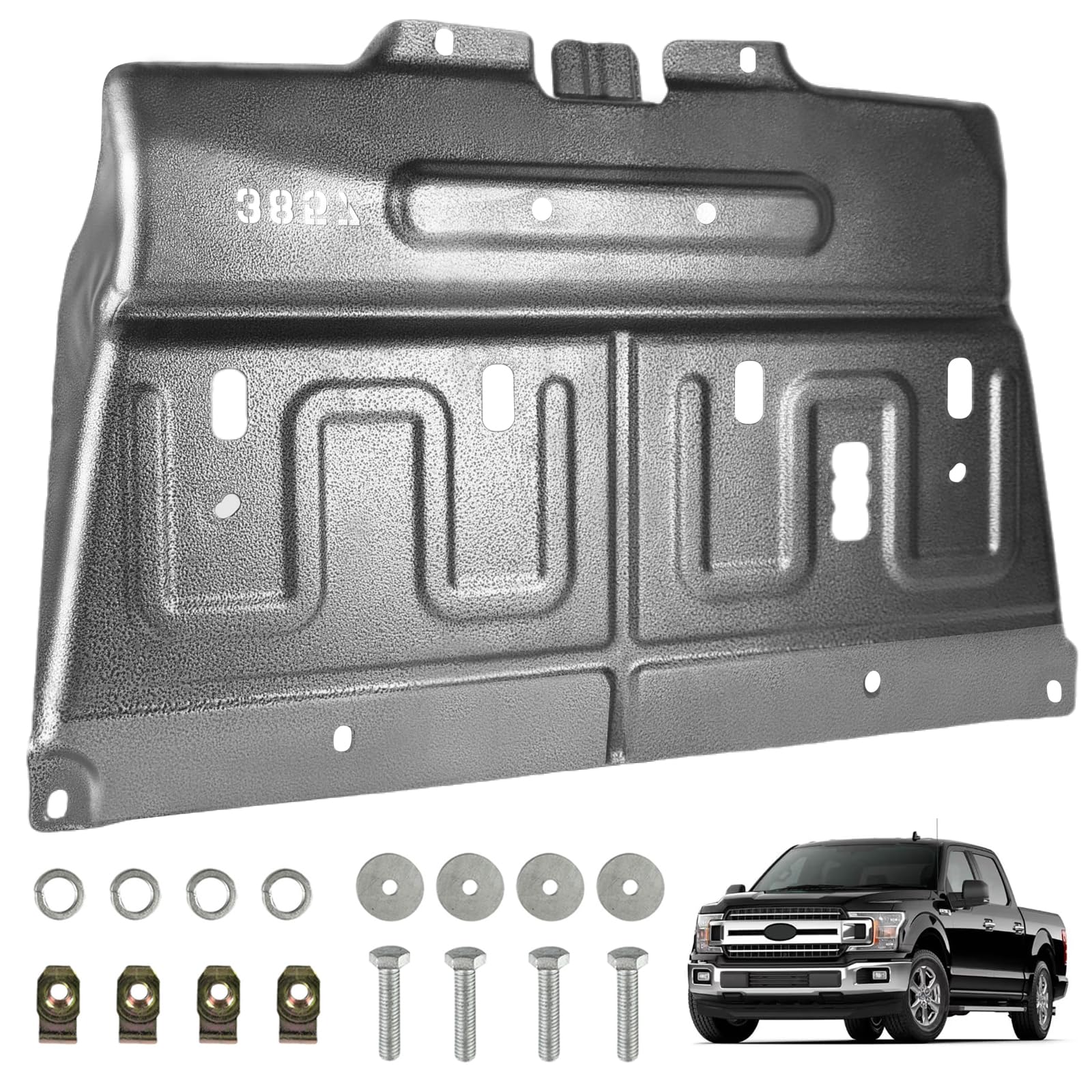 PACEWALKER splash panel shield for 2015–2020 F-150 guards the engine bay.