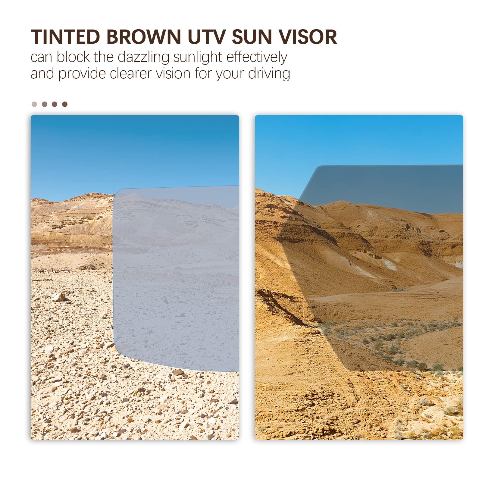PACEWALKER UTV sun visor tinted brown lens reduces glare for comfort