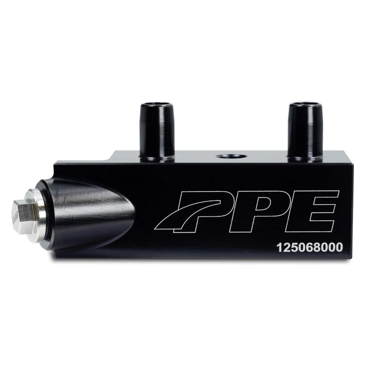 Pacific Performance PPE bypass valve, billet aluminum, improves transmission cooler flow.