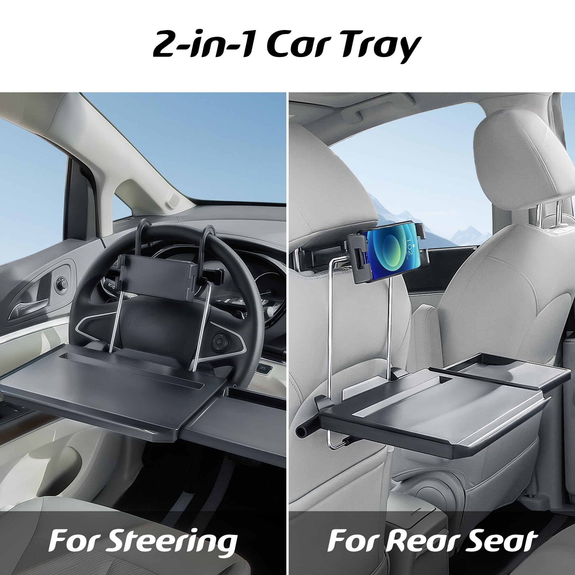 Paffenery car desk laptop mount extends workspace for larger laptops