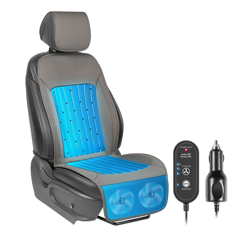 Paffenery ventilated front seat cushion with turbo cooling fans for quick relief.