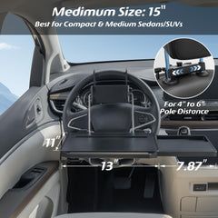 Paffenery steering wheel tray with phone holder keeps devices secure during trips
