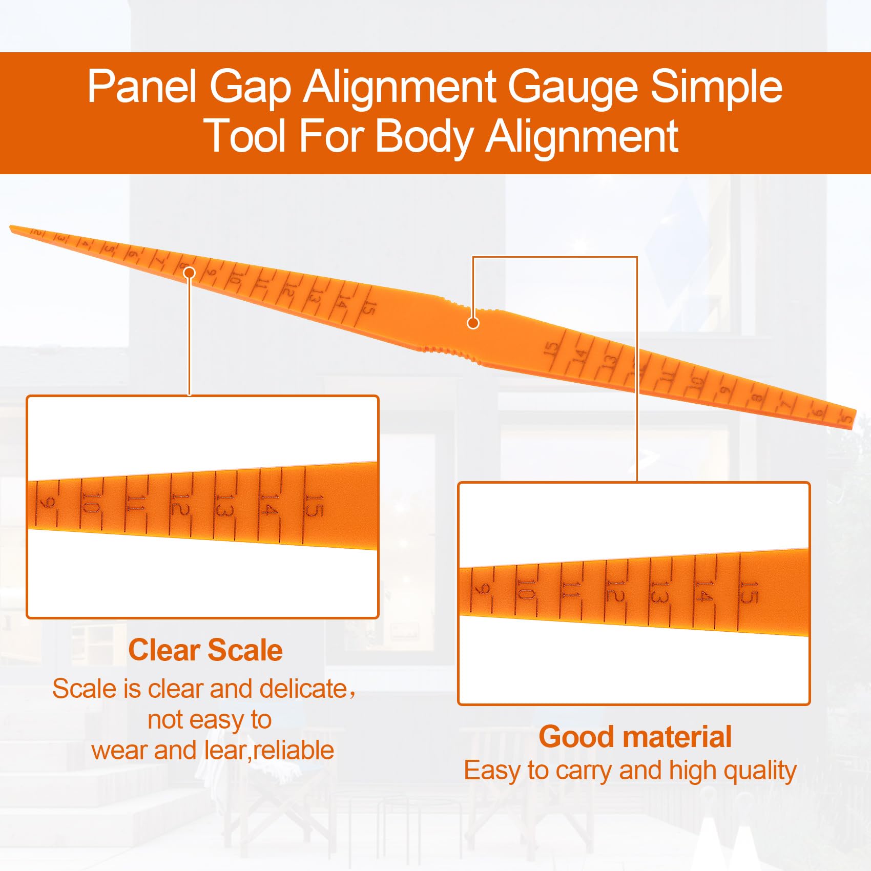 PAGOW orange gauge in use for quick gap checks.