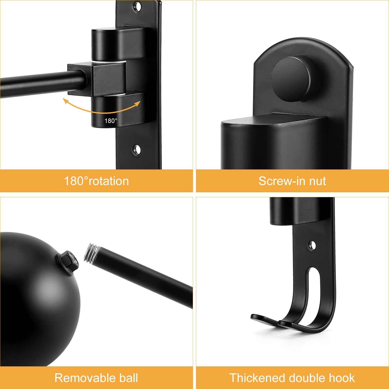 PAHTTO easy-install steps illustrated for mounting on a wall or door.